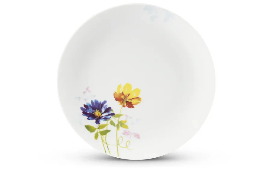 obrazek 4 12-elementowy elegancki zestaw talerzy wykonany z porcelany zdobiony kwiatowymi ornamentami – Leander