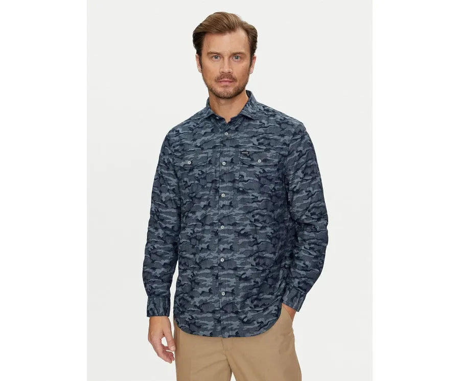 obrazek 1 Guess Koszula Collins M4YH80 WGF50 Granatowy Regular Fit