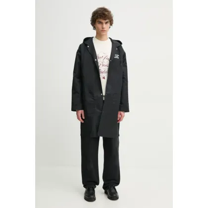 Zdjęcie Drôle de Monsieur kurtka La Parka Slogan męska kolor czarny przejściowa PERM-CT130-PA014-BL