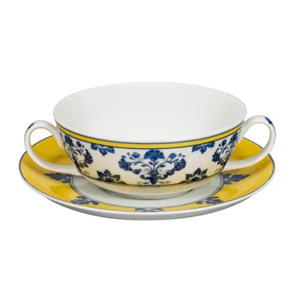 Picture Porcelain cup and saucer with a motif inspired by the famous Castelo Branco embroidery - Vista Alegre