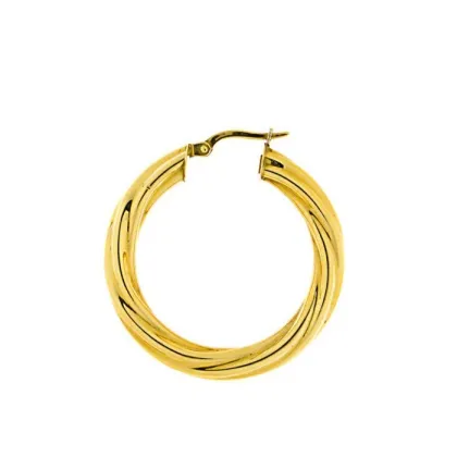 Zdjęcie Piękne złote okrągłe kolczyki 25 mm