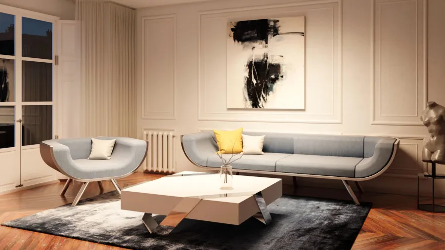 obrazek 7 Prestiżowa dwuosobowa nowoczesna sofa z drewna orzechowego do salonu