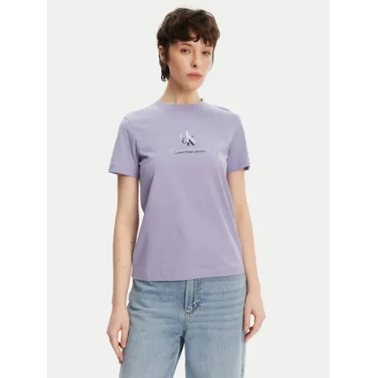 Zdjęcie Calvin Klein Jeans T-Shirt Shadow Graphic J20J225545 Fioletowy Regular Fit