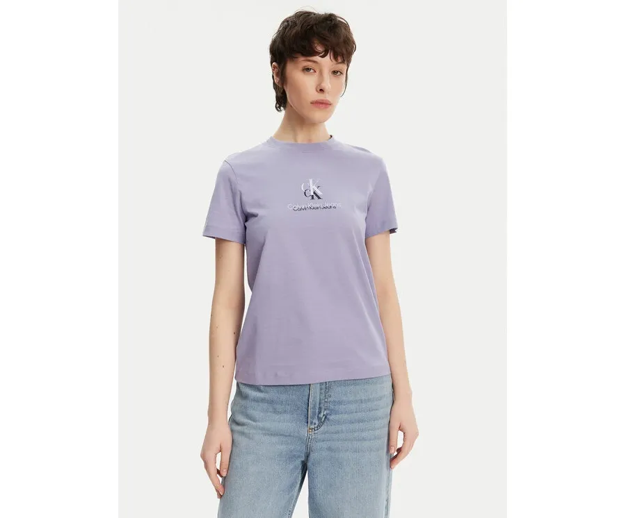 obrazek 1 Calvin Klein Jeans T-Shirt Shadow Graphic J20J225545 Fioletowy Regular Fit