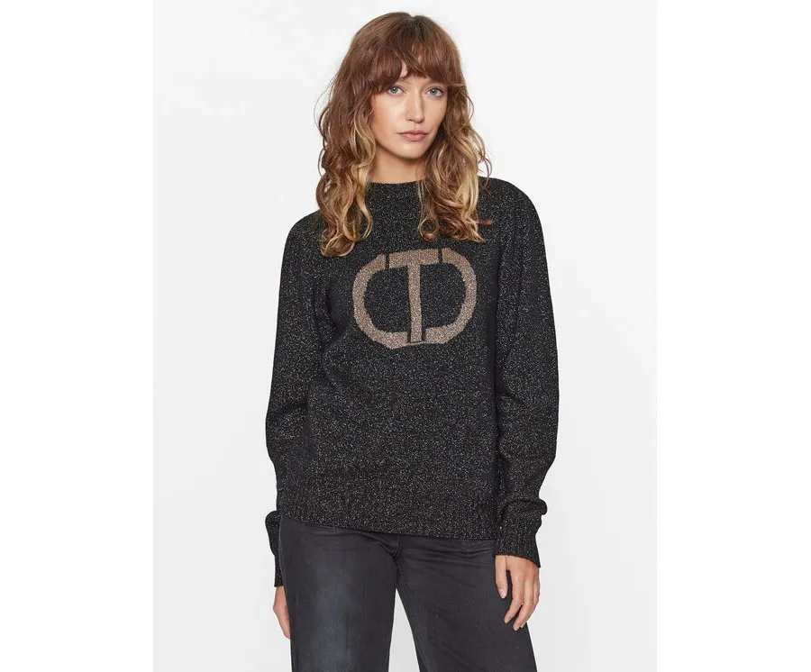 obrazek 1 TWINSET Sweter 232TT3203 Czarny Regular Fit