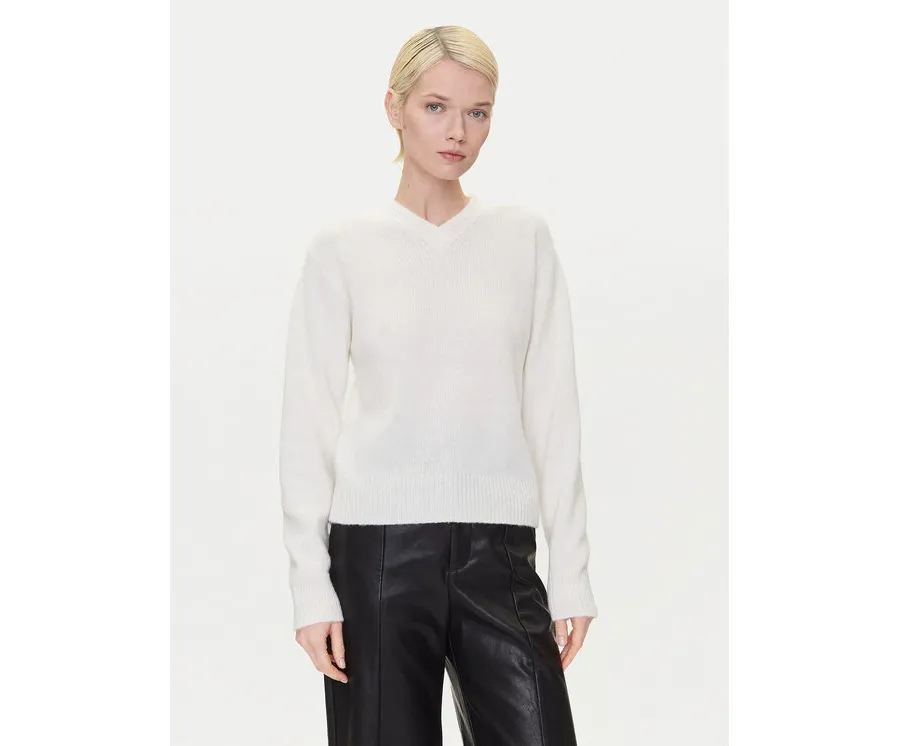obrazek 1 HUGO Sweter Solanu 50545092 Écru Regular Fit