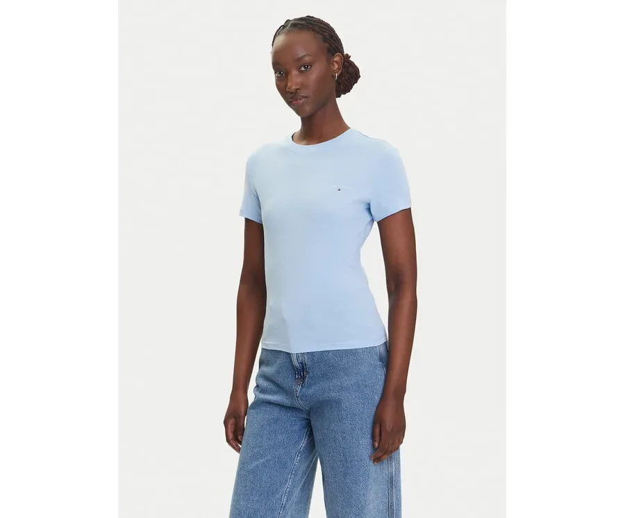 obrazek 1 Tommy Jeans T-Shirt Linear DW0DW21164 Błękitny Slim Fit