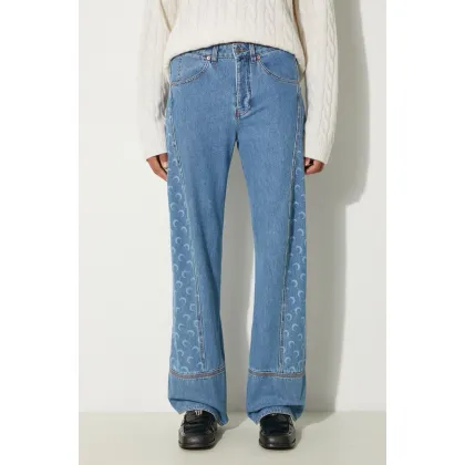 Zdjęcie Marine Serre jeansy Moon Laser Denim Curved Jeans męskie MPA055A