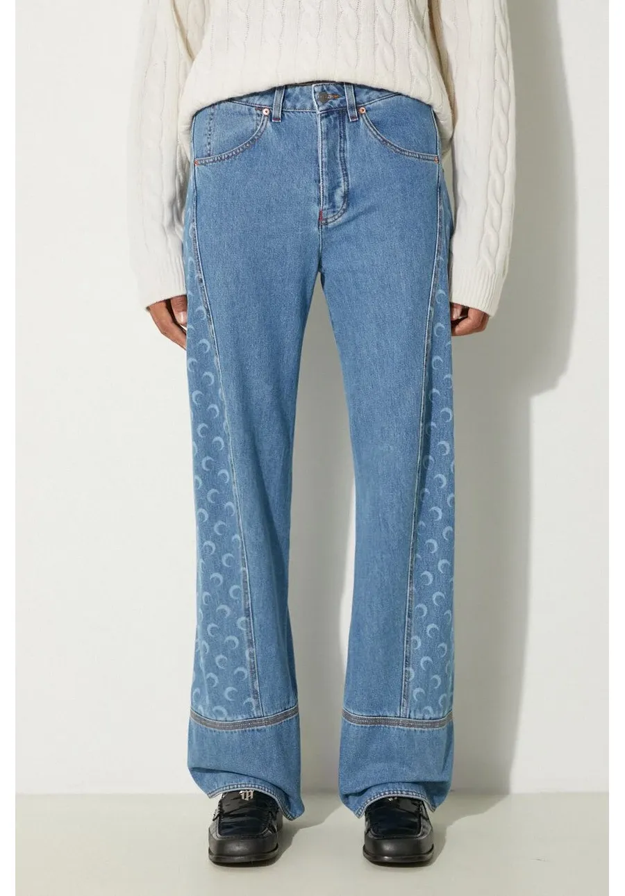 obrazek 1 Marine Serre jeansy Moon Laser Denim Curved Jeans męskie MPA055A