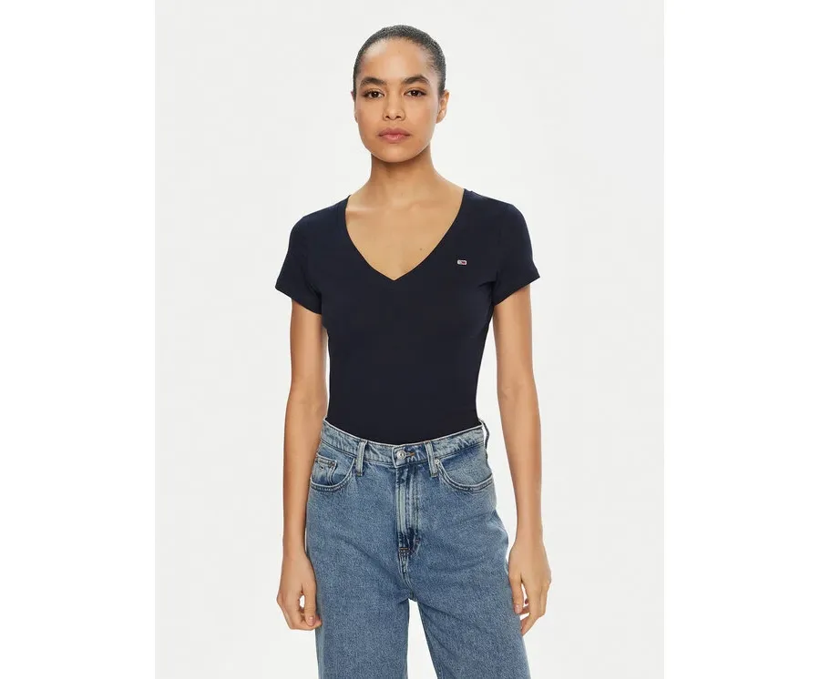 obrazek 1 Tommy Jeans T-Shirt DW0DW20458 Granatowy Slim Fit