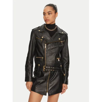 Zdjęcie Just Cavalli Kurtka skórzana 77PAVP08 Czarny Loose Fit