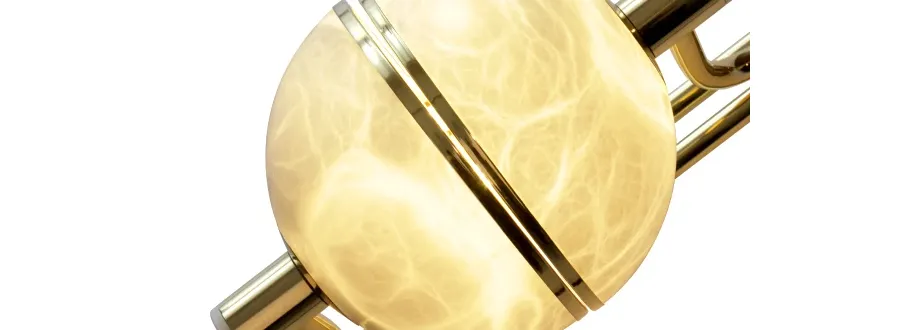 obrazek 3 Czarowna lampa wisząca Andros II z mosiądzu i alabastru