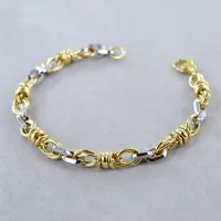 Picture Women's chain bracelet in yellow and white gold