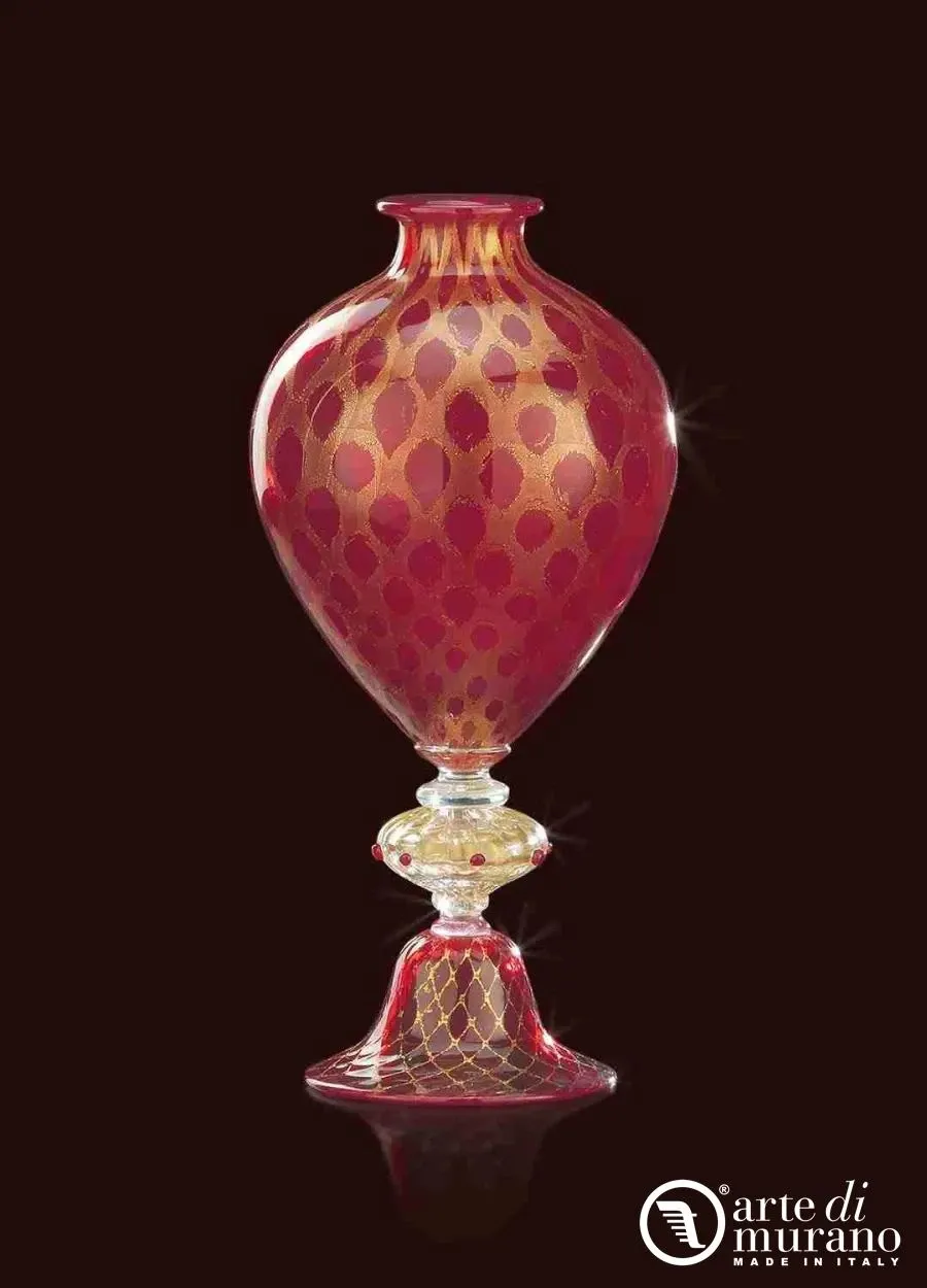 obrazek 1 Klasyczny wazon z czerwonego złota ze szkła Murano