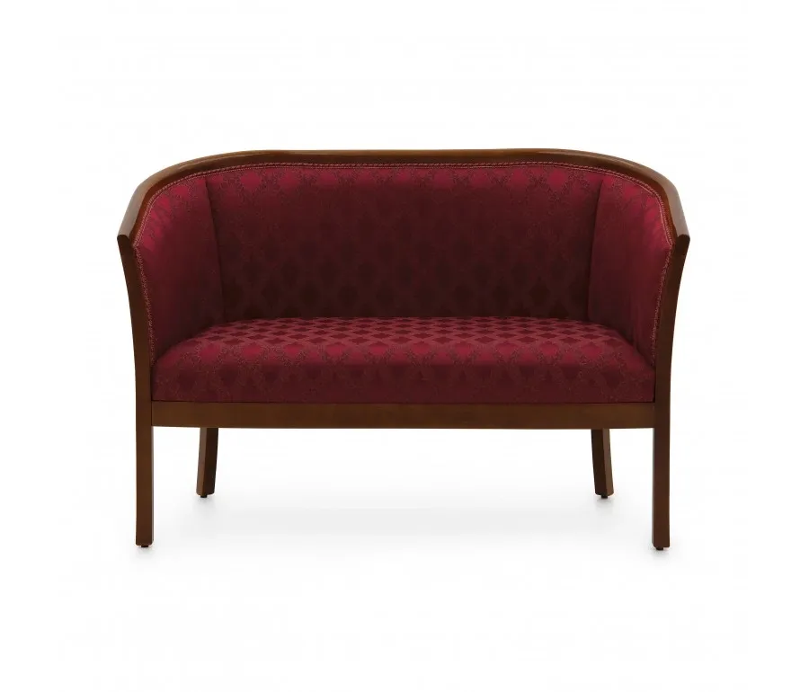 obrazek 1 Czerwona elegancka sofa o strukturze drewna bukowego - Sevensedie
