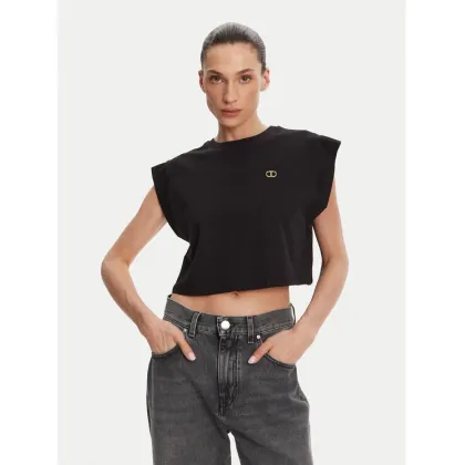 Zdjęcie TWINSET T-Shirt 251TT2043 Czarny Regular Fit