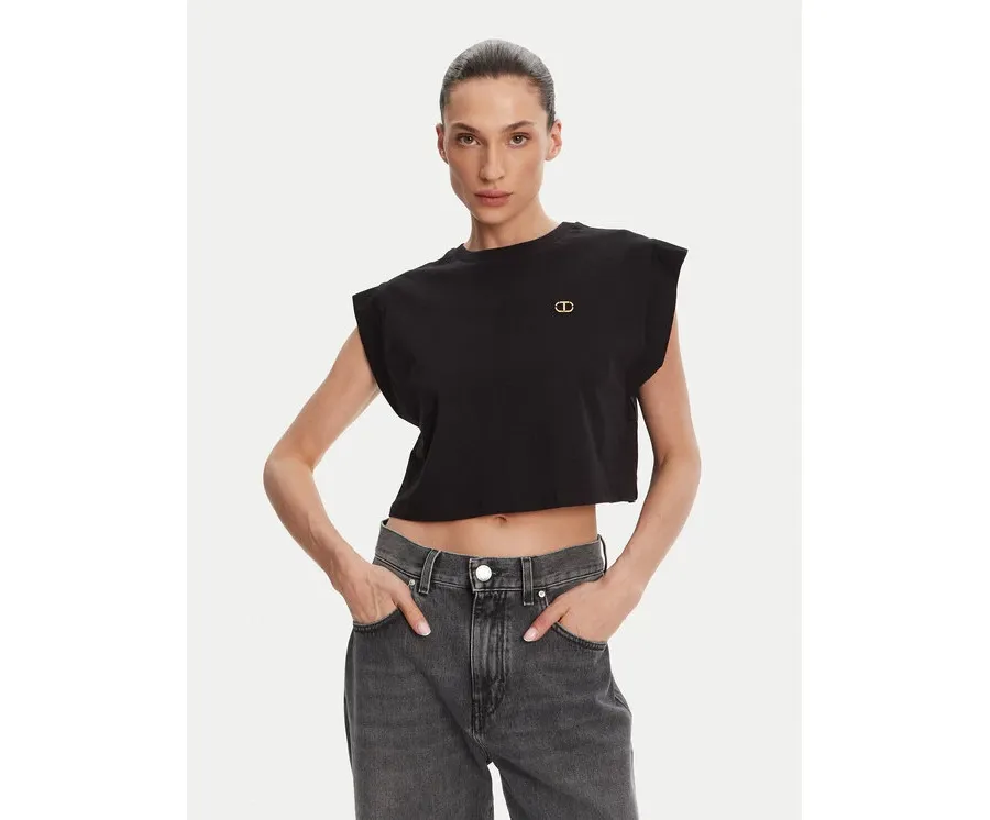 obrazek 1 TWINSET T-Shirt 251TT2043 Czarny Regular Fit