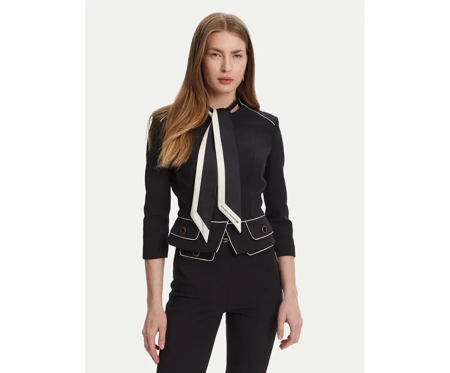 obrazek 1 Elisabetta Franchi Marynarka GI-T51-51E2-V560 Czarny Regular Fit