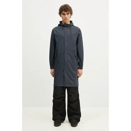 Zdjęcie Rains kurtka przeciwdeszczowa 18140 Fishtail Parka kolor granatowy przejściowa 18140.47-47.Navy