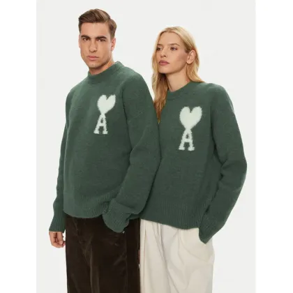 Zdjęcie AMI PARIS Sweter UKS025.KN0032 Zielony Regular Fit