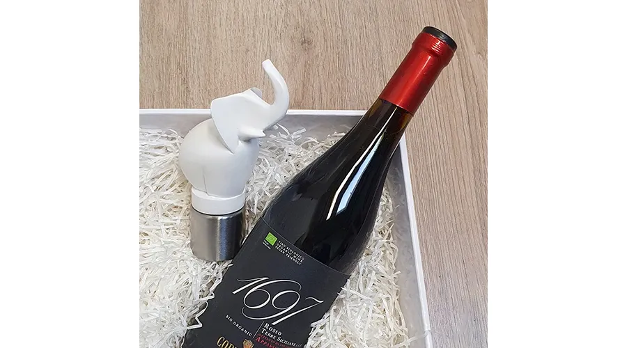 obrazek 3 Fantastyczna ozdoba na butelkę wina "Szczęśliwa trąba słonia" - idealny prezent dla kogoś wyjątkowego