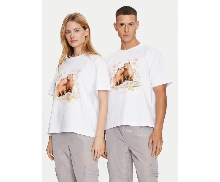 obrazek 1 2005 T-Shirt Unisex Capybaras Love Biały Regular Fit
