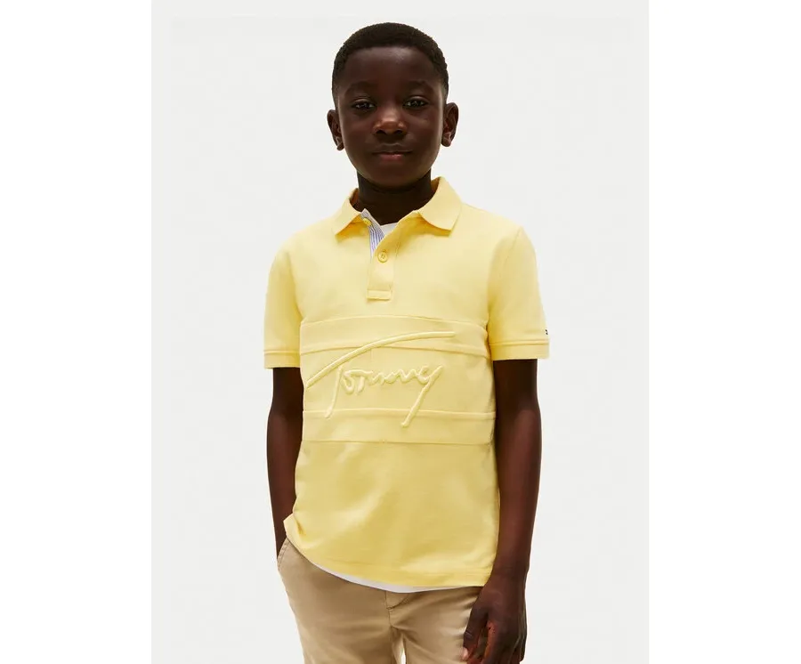 obrazek 1 Tommy Hilfiger Polo Flag KB0KB09714 Żółty Regular Fit