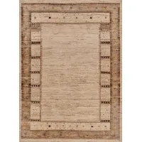 Picture Original beige hand-woven carpet from India - Jordan