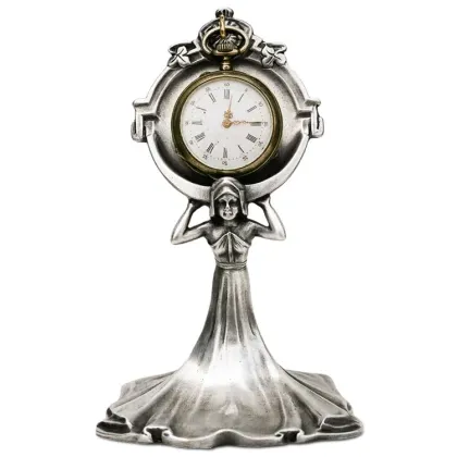 Picture Art Nouveau decoration - a figure of a woman with a pocket watch