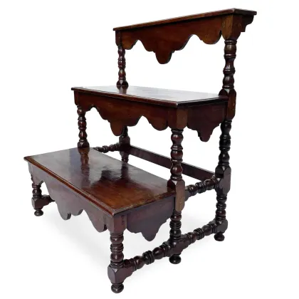 Picture Antique 18th century walnut library ladder