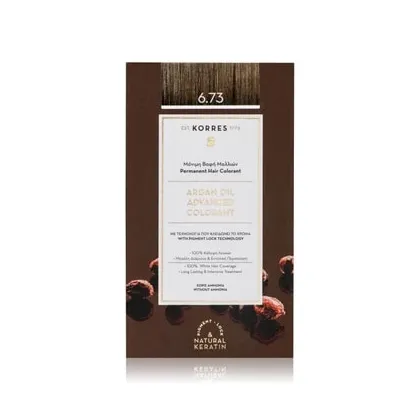 Zdjęcie KORRES Argain Oil Advanced Hair Colouring / Golden Cocoa 6.73 Farba do włosów 145 ml