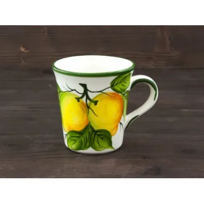 Zdjęcie Oryginalny ręcznie malowany kubek zdobiony motywem cytryn - Le Ceramiche