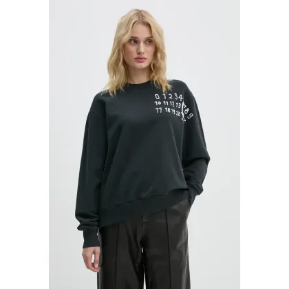 Zdjęcie MM6 Maison Margiela bluza bawełniana damska kolor czarny z nadrukiem S62GU0132.M25004