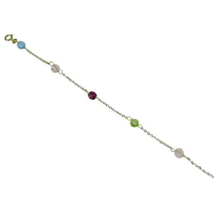 Zdjęcie Ciekawa bransoletka z kolorowych kamieni 16 cm