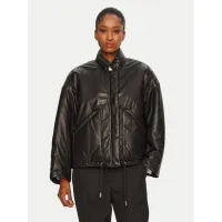 Zdjęcie Serge Pariente Kurtka skórzana Kaki Czarny Relaxed Fit