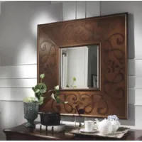 Zdjęcie Gustowne lustro w drewnianej ramie w kolorze wędzonego orzechu kalii