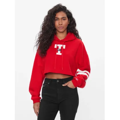 Zdjęcie Tommy Jeans Bluza Letterman Flag DW0DW16122 Czerwony Relaxed Fit