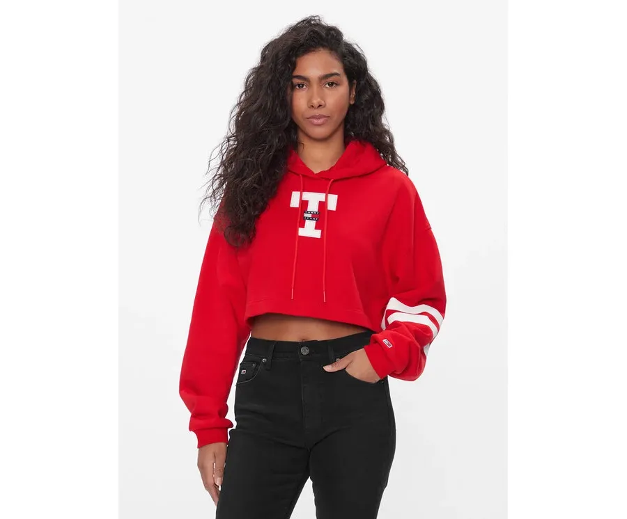 obrazek 1 Tommy Jeans Bluza Letterman Flag DW0DW16122 Czerwony Relaxed Fit