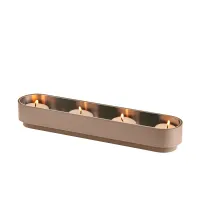 Picture Leather candle holder in a unique cappuccino color