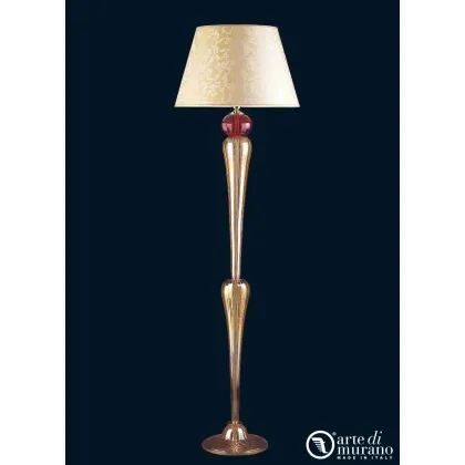 Zdjęcie Szykowna czerwona lampa podłogowa ze szkła Murano