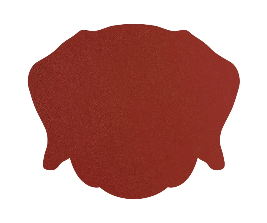 obrazek 2 Ekskluzywna skórzana podkładka stołowa - głowa psa 47x35 cm w kolorze koniakowym i bordowym