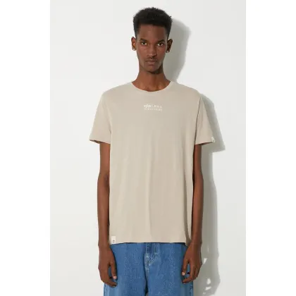 Zdjęcie Alpha Industries t-shirt bawełniany męski kolor beżowy z nadrukiem 118529.627-KREMOWY