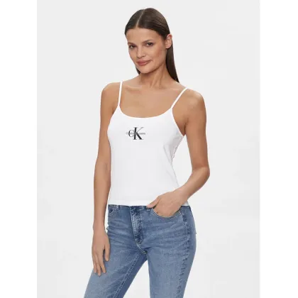 Zdjęcie Calvin Klein Jeans Top Monologo J20J223105 Biały Slim Fit
