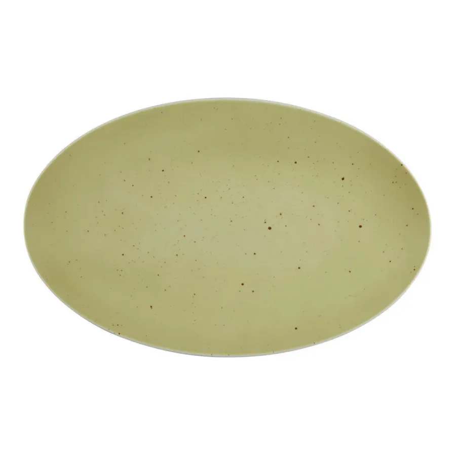 obrazek 1 Duży owalny płaski talerz z porcelany 40x25,5 cm w kolorze oliwki - Seltmann Weiden