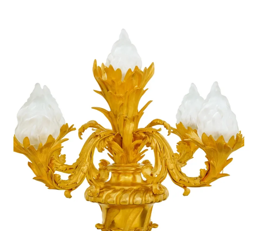 obrazek 8 Stylowa lampa z pięcioma szklanymi płomieniami