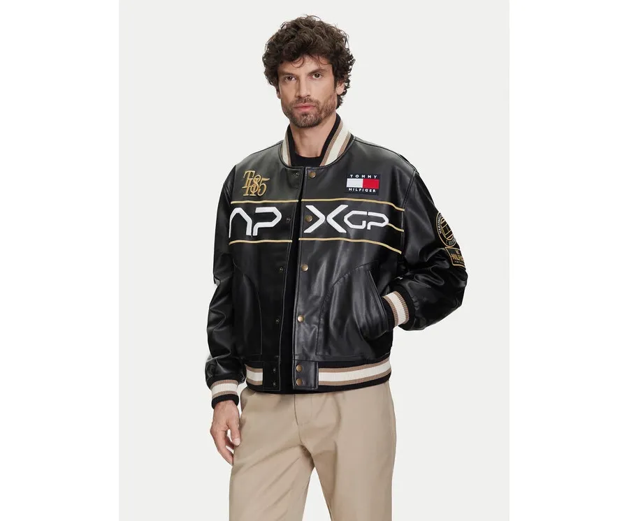 obrazek 1 Tommy Hilfiger Kurtka z imitacji skóry F1 Movie Racing Varsity MW0MW41365 Czarny Regular Fit