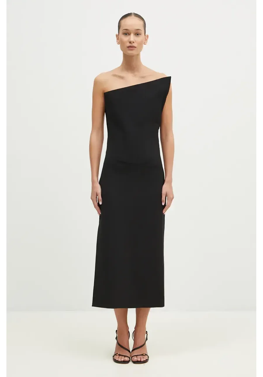 obrazek 1 Sportmax sukienka z domieszką wełny Angolo1234 kolor czarny midi dopasowana 2422226123600