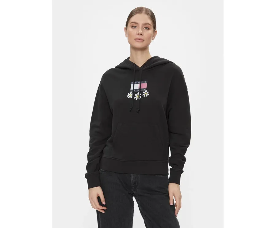 obrazek 1 Tommy Jeans Bluza Tjw Bxy Daisy Flag Hoodie DW0DW17708 Czarny Regular Fit