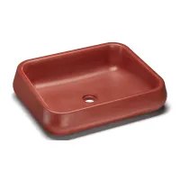 Picture Elegant washbasin 60 cm PERSEUS BASIC – brick red, without decor, matte varnish