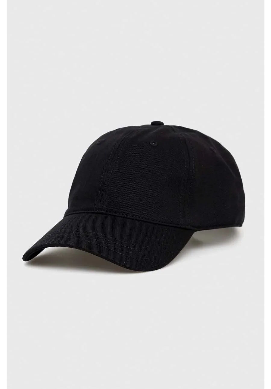 obrazek 1 Lacoste czapka z daszkiem bawełniana kolor czarny gładka